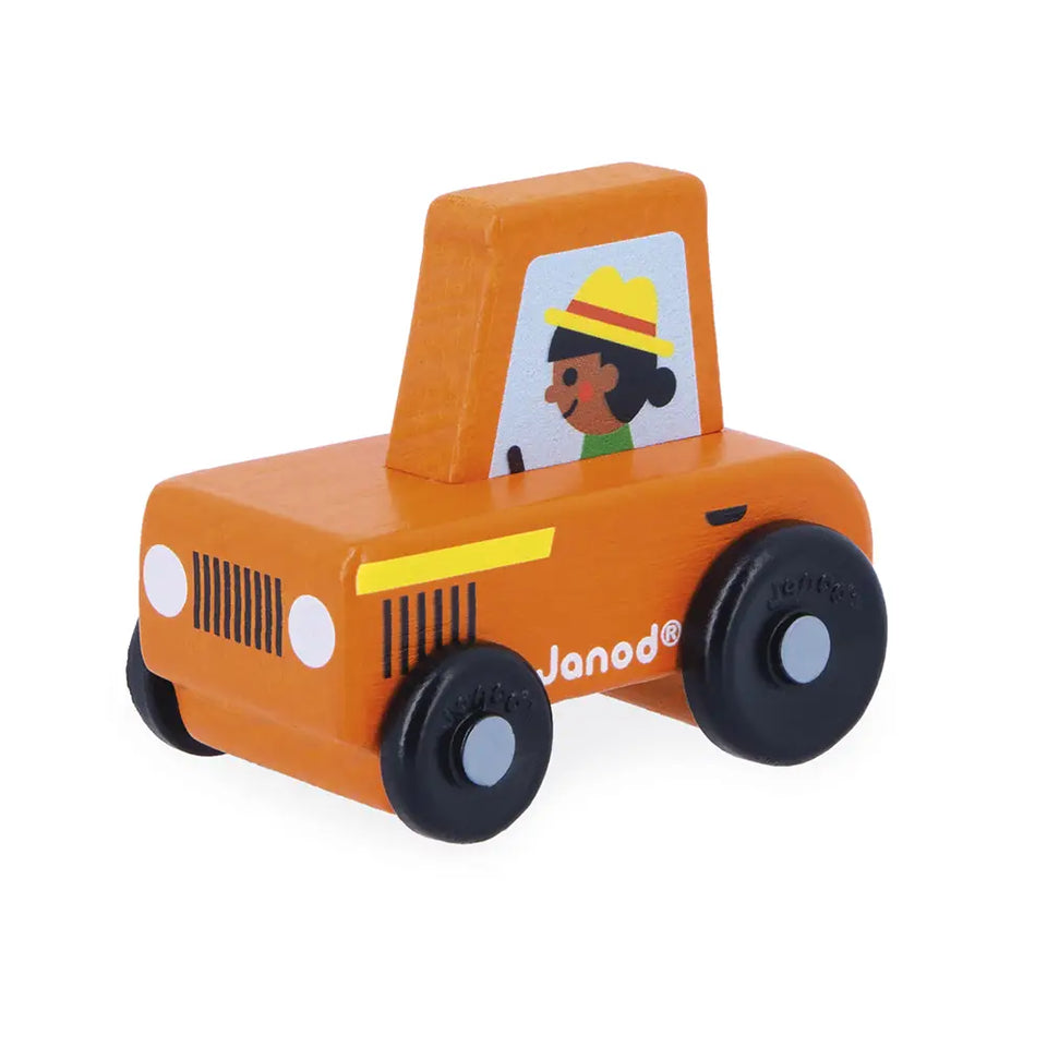 Janod Crossroads Countryside Orange Tractor