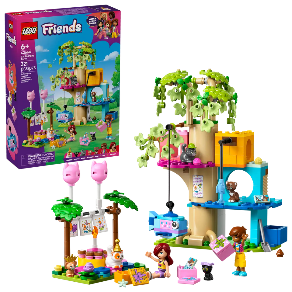 LEGO® Friends Cat Birthday Party & Tree House 42666
