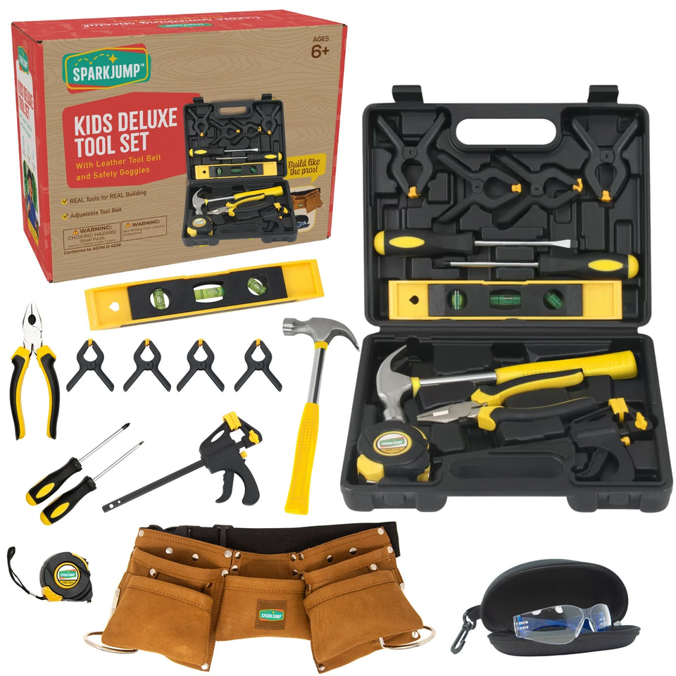 SparkJump: Kids Deluxe Tool Set with Carry Case