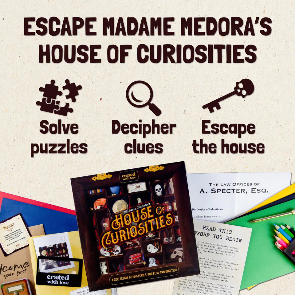 Project Genius® Madame Medora's House of Curiosities Escape-Room Board Game