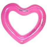 CocoNut Float Pink Glitter Heart Pool Float - Durable 48 Inflatable Water Accessory
