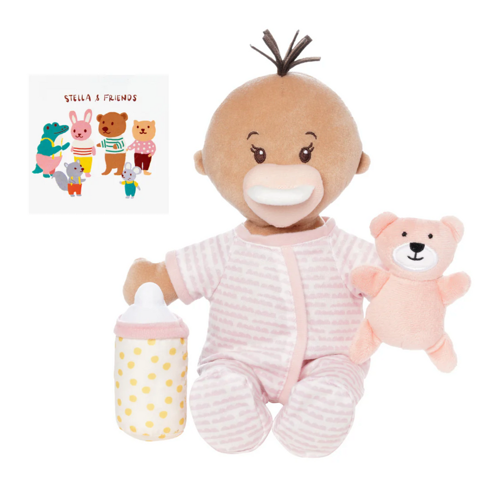 Manhattan Toy® Love. Stella Sleepy Time Set Beige Doll with Brown Tuft