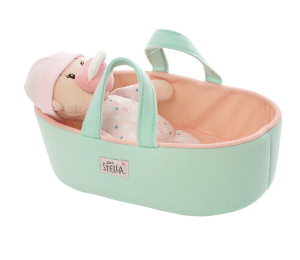 Manhattan Toy® Love. Stella My First Doll Peach & Bassinet