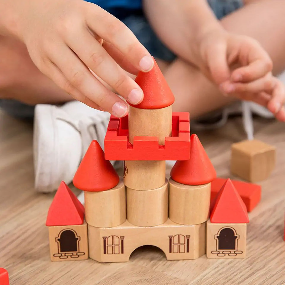Miniland Eco-Friendly Wooden Stacking Castle Playset